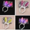 LED Light Luminous Sequin Rabbit Ears Flashing Bunny Ears Headdress Head Hair Band Hoop Toy Kid Birthday Party Supplies ZA4599