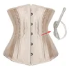 Waist Cincher Corselet Body Shaper Sexy Waist Control Underbust Corsets Bustiers Satin 26 Steel Bones Corset 9075