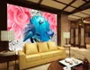 Avrupa Güller yunuslar Özel 3D Duvar Kağıdı 3D Oturma Odası TV Zemin Yatak Odası Duvar kağıtları Ev Dekor