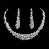 NOUVEAU CRISTAL BIENDE BRIDAL Collier plaqué argent Collier en diamant Boucles d'oreilles Bijoux de mariage pour les demoiselles d'honneur de la mariée Femme Bridal ACC9685746