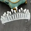 Högkvalitativ lyxguld Silver Pearl Crown Elegant Princess Rhinestone Tiara Bridal Jewelry Wedding Prom Party Hair Accessory Hea7448664