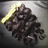 기계 더블 웨이프 바디 웨이브 도매 자연 색상 인도 인도 인도의 물결 모양의 머리카락 확장 묶음 20pc / lot