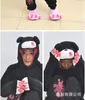Дешевые DHL Пижамы Черный Розовый Мрачный Медведь Полярный Теплый Флис Япония Аниме Мода Onesie Пижамы Костюмы Животных Косплей Взрослый Комбинезон Одежды