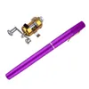 WholePortable Pocket Mini Fishing Pole Aluminum Alloy Pen Shape Fishing Rod With Reel Wheel 6 Colors 2505963