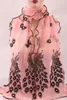 2016 prachtige chiffon pauw lange zachte sjaal meer kleur maat 190 * 43mm wrap sjaal stal voor stijlvolle vrouwen / meisjes gratis verzending Hjia605