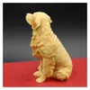 Figurine de chien de Simulation Golden Retriever assis, artisanat sculpté à la main avec résine pour la décoration de la maison, 9659303