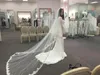 Nowa Vintage Elegancka Koronka Koronkowa Aplikacja Krawędzi Z Grzebień Lwory White Wedding Veil Welon Weils Trzy metry długości