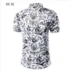 Venta al por mayor-2016 Moda para hombre Camisa hawaiana de manga corta Camisas florales ocasionales de verano para hombres Tamaño asiático M-4XL 10 Color