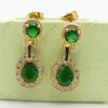 Emerald Finework 18k Yellow Gold Filled Womens Pierce Dangle Oorbellen