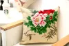 180g Vintage Flower Pillow Case Hem Soffa Kudde Skal Handmålade Vacker Peony Car Chair Pillowcases Linen Bomull Blandning 20st