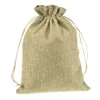 Jute Gfit Bags many size Jute Sack Custom Logo Vintage Jewelry Drawstring Pouches Packaging case Wedding Favor holder