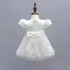 3 Teile/satz Einzelhandel Mädchen Kleider Kinder Kleid Party Sommer Prinzessin Baby Mädchen Hochzeit Kleid Hut Geburtstag Für 3-24M