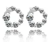 925 argent plaqué boucles d'oreilles stud cristal naturel gros bijoux de mode pour les femmes amour coeur couronne doux bowknot arc designer boucle d'oreille boucles d'oreilles boucles d'oreille