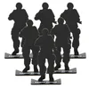 ar 15 tactical 6pcs airsoft hunting gun accessories iron metal soldier model shooting targets for hunting black