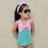 Baby Swimwear Girls Little Mermaid Bikini Set Summer Beachwear Swimsuit With Bowknot Headband Children Girls Bathing Suit Swimming Costume