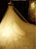 Lace Appliques Luxury Crystals Ball Gown Wedding Dresses Sweetheart Chapel Train Beaded Bridal Dresses Lace-up Gowns