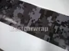 Negro Gris oscuro noche urbana Digital Tiger Camo Vinyl Car Wrap con burbuja de aire Pixel Camuflaje Gráficos Etiqueta engomada del coche 1 52x30m 2809