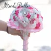 modabelle Champagne Gold Artificial Wedding Bouquets Brooch Bouquet Vestido De Noiva Crystal Wedding Bouquets Royal Blue