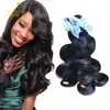 Peruansk malaysisk indisk kambodjansk brasiliansk Virgin Hair Body Wavy Wavy 100% Remy Human Hair Weaves 3/4/5 Bundlar Naturliga färgförlängningar