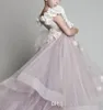 Abiti da ragazza di fiori per matrimoni Nuovo tulle increspato fiori fatti a mano Abiti da spettacolo con una spalla per bambine Glitz Kids Prom 5363498