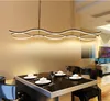 Minimalismus moderne Welle LED Pendelleuchte Kronleuchter Aluminium hängende Anhänger Kronleuchter Lampe Leuchten für Esszimmer Küche Zimmer Bar AC85265V