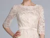 Lace Sheath Champagne Kolonn Golvlängd Halv ärm med sash Mor av bruden Klänningar Lace Moders klänningar