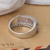 925 الفضة خاتم حجر سلسلة مجوهرات الأحجار الكريمة وخاتم الماس كاتامي متعدد الألوان التجارة الخارجية اختياري