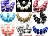 100 PCS/Lot belle perles d'imitation mixtes breloques noyau en argent en vrac perles acryliques européennes grand trou pour la fabrication de bijoux prix bas