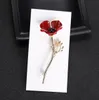 Spilla fiore di papavero rosso moda Spille per colletto vintage per uomo Gioielli Spille Spille Fiore all'occhiello Accessori per abiti da uomo