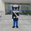 2024 Factory Direct verkoop Zwarte kat Politieagent Mascotte Kostuum Cartoon Dier Volwassen Fancy Dress Cartoon Suit