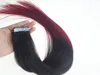 Hot Sale 16inch till 24inch Ombre Remy Tape In Hud Human Hair Extensions, Remy Tape Hair Extensions, 20st / Bag 30g, 40g, 50g, 60g, 70g / påse 1bag / lot