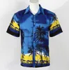 Wholesale-Summer Hawaii Beach Man Shirts Short Sleeve Coconut Tree Print Quick Dry Casual Shirts Surfing Water Sports Fashion Men Shirts