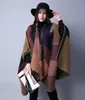 5PCS autumn winter scarf grid woman travel shawls wool spinning ladies National intensification cloak 18colors cape christmas party cappa