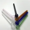 10 cm Colorido mão vidro queimador de óleo para fumar pyrex vidro de vidro queimador de óleo tubo tubo de mão espessa borbulhador de queimador de óleo