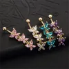 18K Yellow Gold Plated Top Quality CZ Butterflies Belly Ring for Women for Wedding Party