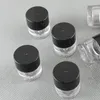 2g AS contenitore cosmetico vuoto trasparente campione nero vasetti di crema di plastica confezione cosmetica, espositore per trucco latta F20171786