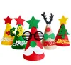 Chapeaux de fête bricolage casquette de Noël décoration de fête à la main faveur arbre de Noël renne chapeau de père Noël casquette dree up fournitures de cadeau de fête