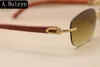 الشركات المصنعة بالجملة 3524015 النظارات الشمسية بدون شفة الرجال ديكور إطار نظارات الشمس خشبية الحجم: 55-18-135 ملم