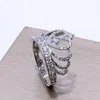 Vecalon 2016 Samica pierścień korony symulowany Diamond CZ 925 Sterling Silver Engagement Wedding Band Ring dla kobiet