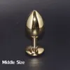 Erwachsene Produkte Goldene Farbe Metall Butt Plug, Edelstahl Anal Plug Sex Spielzeug für Männer Frauen