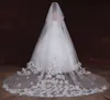 Véus de noiva de alta qualidade véus de casamento longos acessórios de casamento de marfim tule macio com applique lantejoulas fancy véus noiva