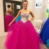 تسلق الفوشيه فساتين quinceanera بلورات مطرز حبيبته حزب ثوب vestidos دي quinceanera الحبيب مساء حفلة موسيقية فساتين