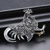 Pins broszki całe Trening Big Rooster Brooch Mix Kolor Crystal Rhinestone Animal for Women Mash