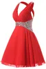 Короткие красные платья выпускного вечера 2017 Кристаллы с бисером плиссированные дешевые подростки для вечеринки платья для вечеринки 8 -го класса настоящий PO7700654