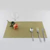 Jankng 4 st / parti lyxig värmeisolerad tabellmatta guld silver pvc pad placemat kök matsal bord skål skålen bord matta
