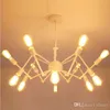 Nordic Industrial vintage Spider Design E27 Edison Chandelier Cafe Bar Light Fixture Adjustable Iron Lamp Decoration black pendant light