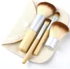 4-teiliges Make-up-Pinsel-Set mit Bambusgriff, Kosmetik-Set, Puder-Erröten, Make-up-Pinsel, Styling-Werkzeuge, Gesichtspflege