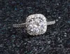 Vacker Princess Smycken Plating S925 Sterling Silver Shine Crystal Diamond Ring Zircon Lyxig Bröllop Ring Storlek US7 / 8