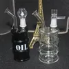 Glass Oil Rigs bong Rig Recycle drum 14mm nail and dome 6.6" Hookahs dab clear black for choose