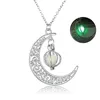 Collier de lune brillant dans le noir, médaillon lumineux, pendentifs, bijoux à la mode pour femmes, volonté et sable